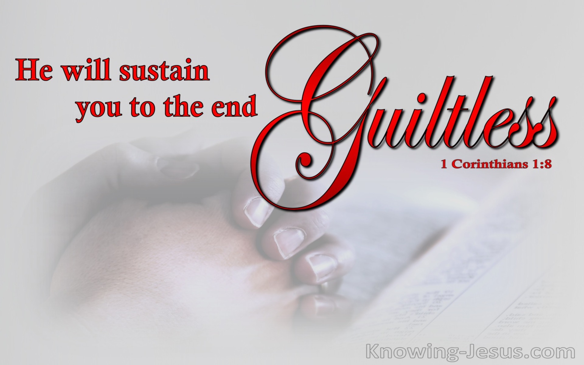 1 Corinthians 1:8 He Will Sustain You Guiltless (red)